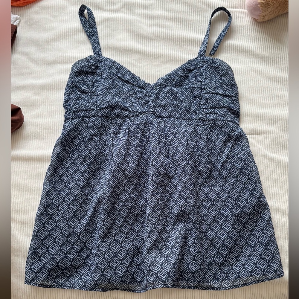 Hollister Black and White Patterned Camisole